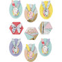 3D stickers, h: 30-45 mm, b: 32-35 mm, konijnen, 9stuks, dikte 7 mm