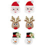 3D stickers, kerstfiguren, H: 40-45 mm, B: 26-35 mm, 6 stuk/ 1 doos