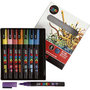 Krijtstift - Chalkmarker - Universele Marker - Uni Posca Marker - Glitter Kleuren - PC-3ML - 0,9mm - 1,3mm - 8 stuks