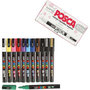 Krijtstift - Chalkmarker - Universele Marker - Uni Posca Marker - Standaard Kleuren - PC-3M - 0,9mm - 1,3mm - 12 stuks