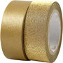 Masking tape, goud, B: 15 mm, 2 rol/ 1 doos