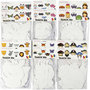 Maskers van karton, wit, H: 15-22 cm, B: 24-25 cm, 230 gr, 192 stuk/ 1 doos