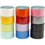 Duck tape, diverse kleuren, B: 48 mm, 12x5 m/ 1 doos