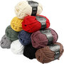 Textielgaren, diverse kleuren, L: 45 m, 10x100 gr/ 1 doos