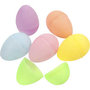 Eieren, pastelkleuren, H: 6 cm, d: 4 cm, 12 stuk/ 1 doos