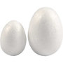 Eieren, wit, H: 35+48 mm, B: 25+35 mm, 10 stuk/ 1 doos