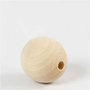 Houten kraal, d 30 mm, gatgrootte 5 mm, 4 stuk/ 1 doos