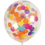 Ballonnen met confetti, transparant, rond, d: 23 cm, 4 stuk/ 1 doos