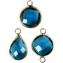 Sieradenhanger, turquoise, H: 15-20 mm, gatgrootte 2 mm, 1 doos