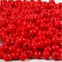 Houten kralen, rood, 150 stuk, d 5 mm, gatgrootte 1,5 mm, 6 gr/ 1 doos