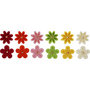 Bloemen van vilt met strassteen, d 30 mm, dikte 2,5 mm, 12 stuk/ 1 doos