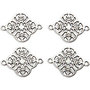 Sieraden hanger, verzilverd, d 15 mm, gatgrootte 1,2 mm, 4 stuk/ 1 doos