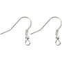 Franse oorbelhaak, verzilverd, L: 18 mm, 10 stuk/ 1 doos