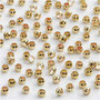 Knijpkralen, verguld, d 2 mm, 100 stuk/ 1 doos