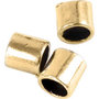 Knijpkralen tube, verguld, afm 2x2 mm, gatgrootte 1,4 mm, 80 stuk/ 1 doos
