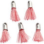 Tassel, lichtrood, L: 10 mm, gatgrootte 1 mm, 5 stuk/ 1 doos