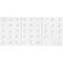 Letters en cijfers sjabloon, H: 20-30 mm, A5, 148x210 mm, 3 vel/ 1 doos