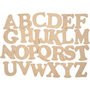 Houten letters, A-Z, H: 4 cm, dikte 2,5 mm, 26 stuk/ 1 doos