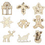 Hout decoratie, kerstmis, afm 28 mm, 45 stuk/ 1 doos