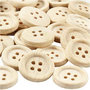 Houten knopen, d 23 mm, 4 gaten, 30 stuk/ 1 doos