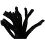Chenilledraad - Pijpenraggers - Zwart - L: 30 cm, dikte 6 mm - Creotime - 15 stuks