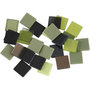 Mini mozaiek, groen glitter, afm 10x10 mm, 25 gr/ 1 doos