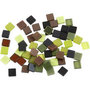 Mini mozaiek, groen glitter, afm 5x5 mm, dikte 2 mm, 25 gr/ 1 doos