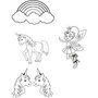 Vellen krimpfolie met motieven, mat transparant, unicorn, 10,5x14,5 cm, dikte 0,3 mm, 4 vel/ 1 doos