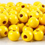 Houten kralen, geel, d 10 mm, gatgrootte 3 mm, 20 gr/ 1 doos