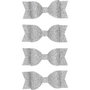 Strikken, glitter zilver, afm 31x85 mm, 4 stuk/ 1 doos