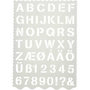 Sjabloon, letters en cijfers, H: 25 mm, 21x29 cm, 1 stuk