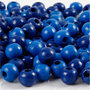 Houten kralen, blauw, 80 stuk, d 8 mm, gatgrootte 2 mm, 15 gr/ 1 doos