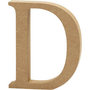 Houten letter D MDF 13 cm