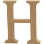 Houten letter H MDF 13 cm