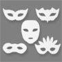 Theatermaskers, wit, H: 8,5-19 cm, B: 15-20,5 cm, 230 gr, 16 stuk/ 1 doos