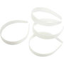 Haarbanden, wit, B: 25 mm, 5 stuk/ 1 doos