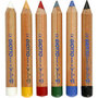 Schmink potloden, standaardkleuren, L: 9 cm, 6 stuk/ 1 doos