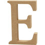 Houten letter E MDF 13 cm