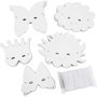 Fantasiemaskers - Inclusief elastiek, wit, H: 15-20 cm, 230 gr, 100 div/ 1 doos