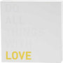 Canvas met goudkleurige motieven, wit, H: 25,4 cm, D: 2,54 cm, 1 stuk