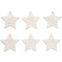 Ornamenten om te hangen, wit, ster, afm 7x7 cm, 6 stuk/ 1 doos