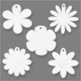 Bloemen, wit, d 20 cm, 400 gr, 5x3 stuk/ 1 doos