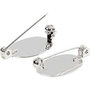 Brochespeld, verzilverd, afm 20x15 mm, 100 stuk/ 1 doos