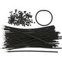 Armbanden, zwart, L: 20 cm, dikte 4 mm, 48 set/ 1 doos
