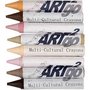 Waskrijt, skin colours, L: 10 cm, d 15 mm, 8 stuk/ 1 doos