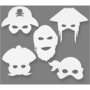 Piratenmaskers, wit, H: 16-26 cm, B: 17,5-26,5 cm, 230 gr, 16 stuk/ 1 doos