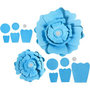 Bloemen - Lichtblauw - Blauw - 15+25 cm - 230 gram - 2 stuk