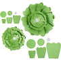 Bloemen - Groen - Groen - 15+25 cm - 230 gram - 2 stuk