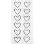Strassteen harten, zilver, afm 23x21 mm, 12 stuk/ 1 doos