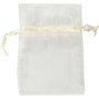 Organza zakjes, off-white, afm 7x10 cm, 10 stuk/ 1 doos